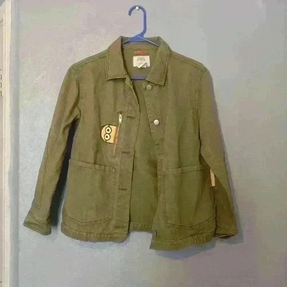Zara X Minions Denim Despicable Me Kids Jacket Green Size 11/12 - Picture 3 of 16